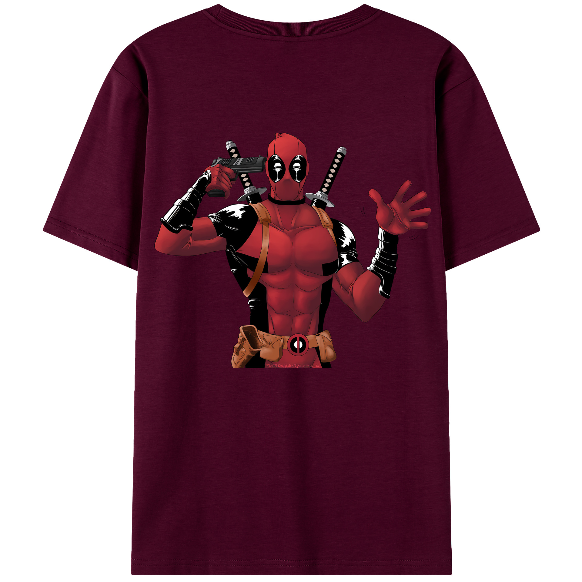 （画像用） Deadpool デッドプール レディース半袖Tシャツ(バックプリント)